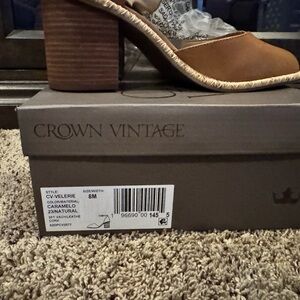 Crown Vintage Caramel Block Heel Shoes
